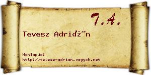 Tevesz Adrián névjegykártya